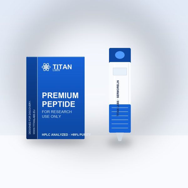 Sermorelin Pen research peptide vial by Titan Labs
